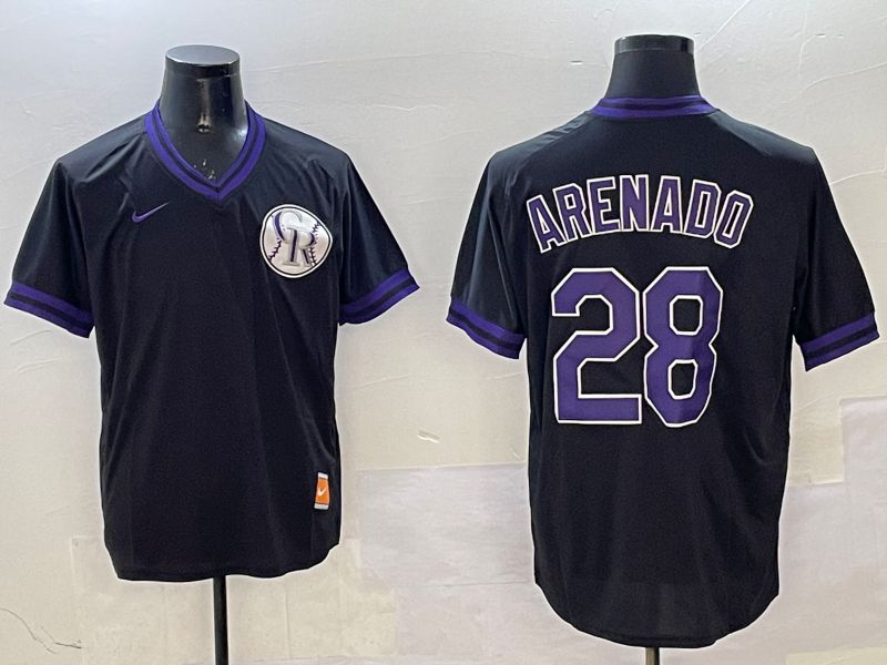 Men Colorado Rockies #28 Nado Black Throwback Game 2025 Nike MLB Jersey style 1